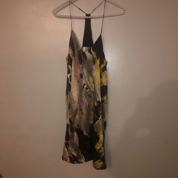 SALE! Amour Vert Water Color Racer Back Silk Dress XS - Picture 5 of 5